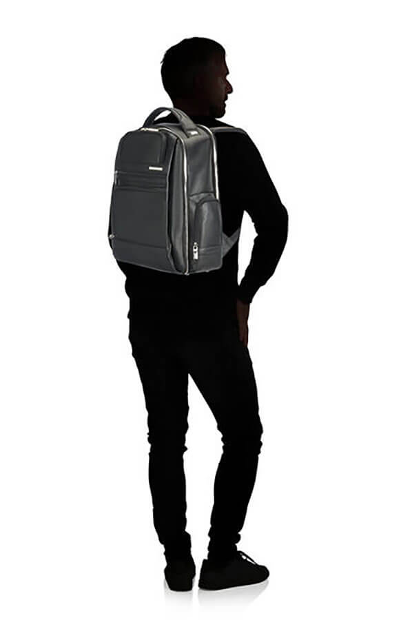 Кожаный рюкзак для ноутбука Samsonite CG2*002 Sunstone Laptop Backpack 15.6″ CG2-09002 09 Black - фото №9