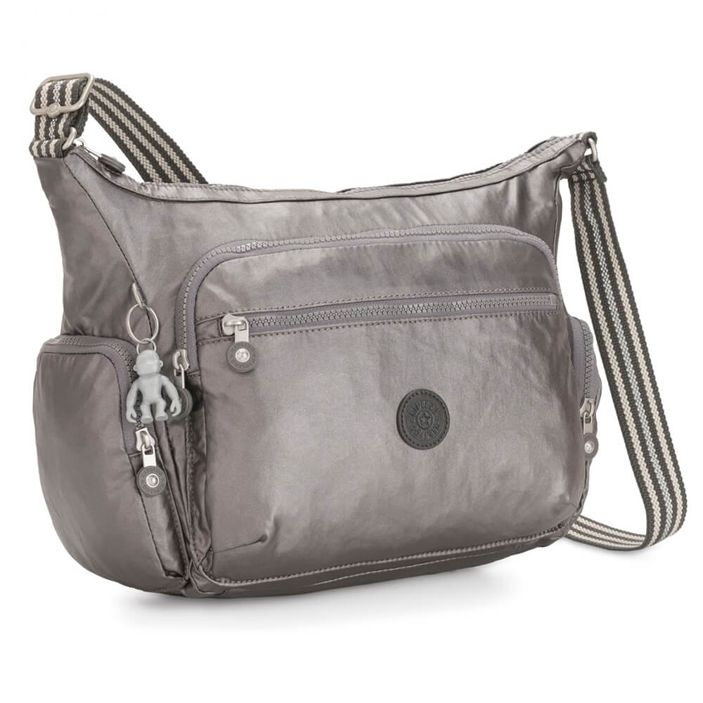 Женская сумка через плечо Kipling KI416729U Gabbie M Shoulder Bag Carbon Metallic