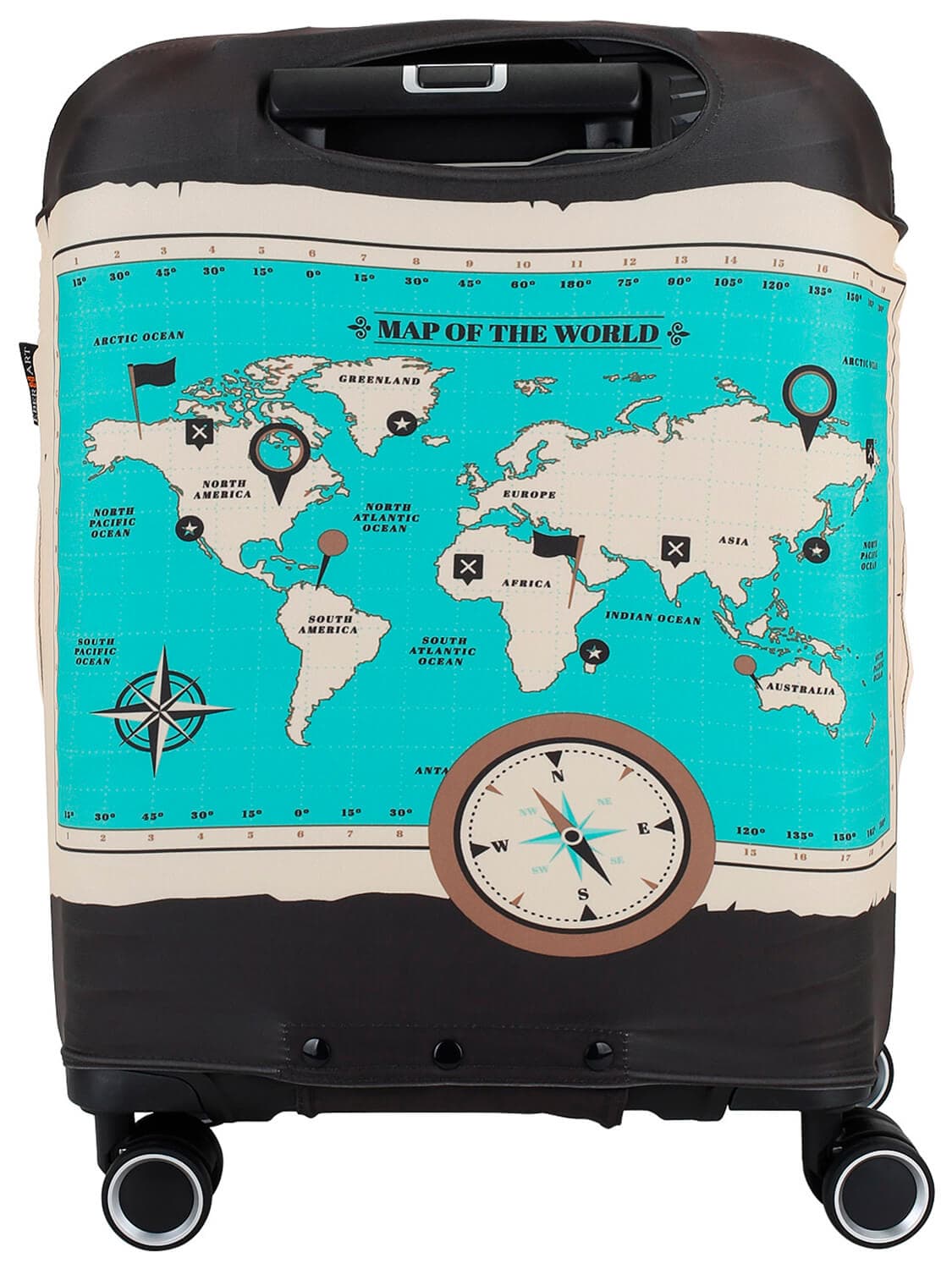 Чехол на маленький чемодан Eberhart EBH802-S Worldmap Suitcase Cover S