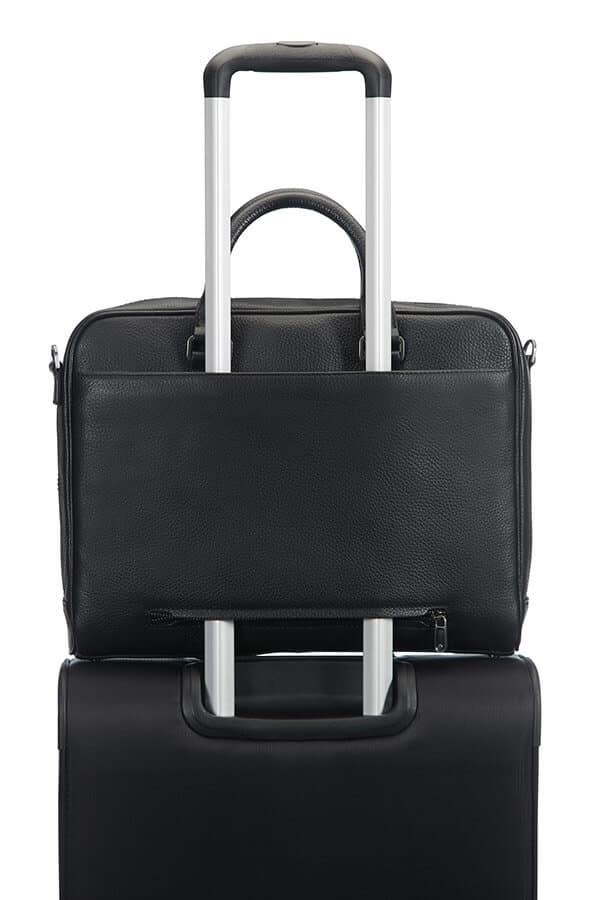 Кожаная сумка для ноутбука Samsonite 72D*002 Equinox Briefcase 14,1″ 72D-09002 09 Black - фото №7