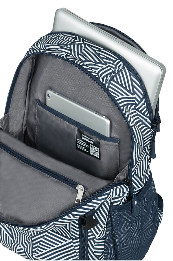 Рюкзак для ноутбука Samsonite 10N*002 Rewind Laptop Backpack M 15.6″ 10N-41002 41 Navy Blue Stripes - фото №3