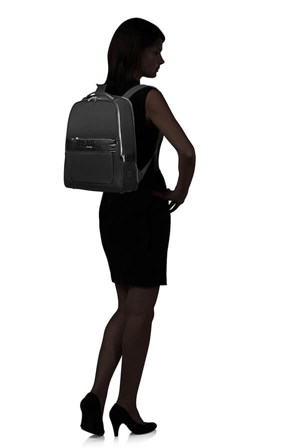 Женский рюкзак для ноутбука Samsonite KA8*104 Croco Zalia 2.0 Laptop Backpack 14.1″ USB KA8-39104 39 Black/Croco Print - фото №5