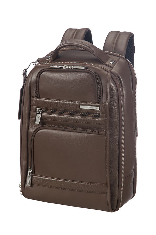 Кожаный рюкзак для ноутбука Samsonite CG2*003 Sunstone Laptop Backpack 14.1″ CG2-03003 03 Brown - фото №1