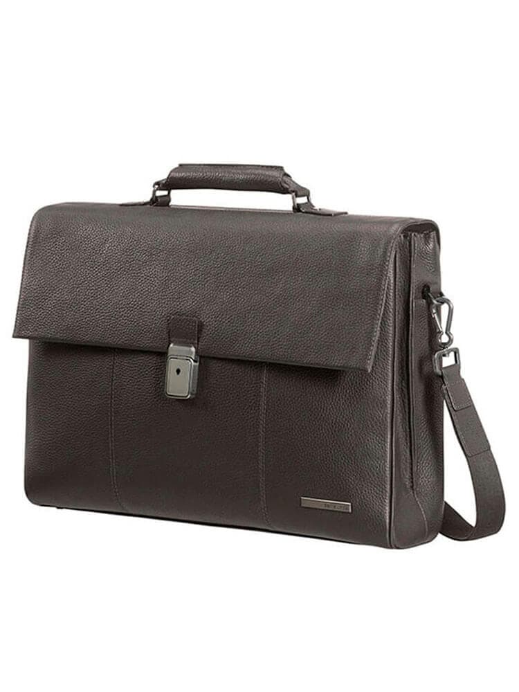 Кожаный портфель для ноутбука Samsonite 72D*004 Equinox Briefcase 15.6″ 72D-07004 07 Dark Brown - фото №1