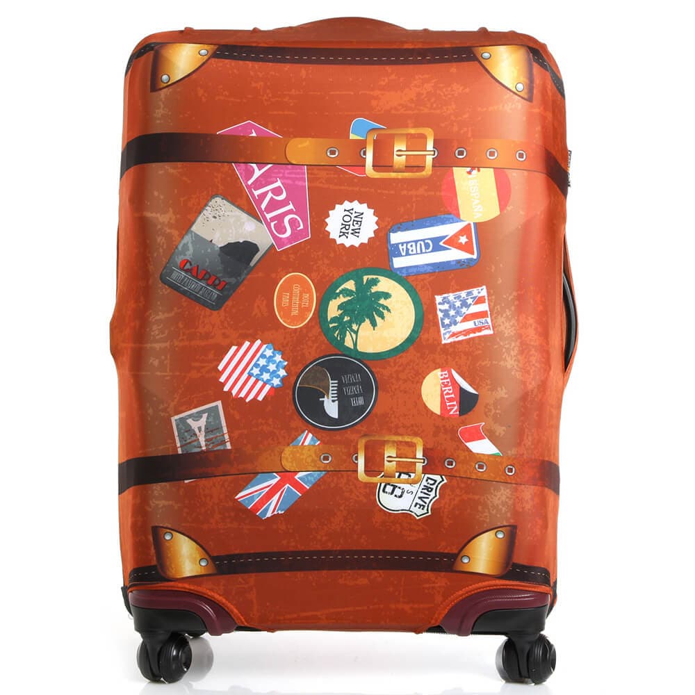 Чехол на большой чемодан Eberhart EBH554-L Retro Case Stickers Suitcase Cover L/XL