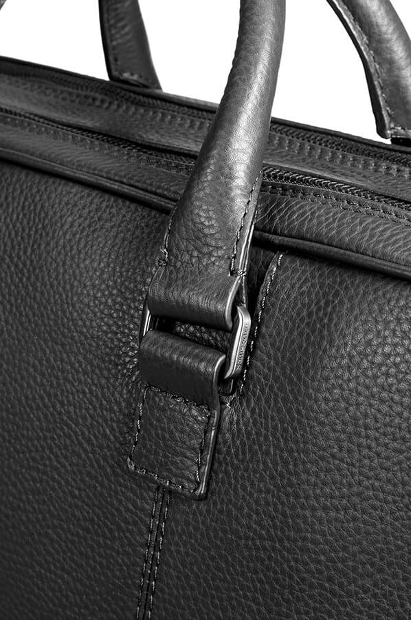 Кожаная сумка для ноутбука Samsonite 72D*002 Equinox Briefcase 14,1″ 72D-09002 09 Black - фото №8