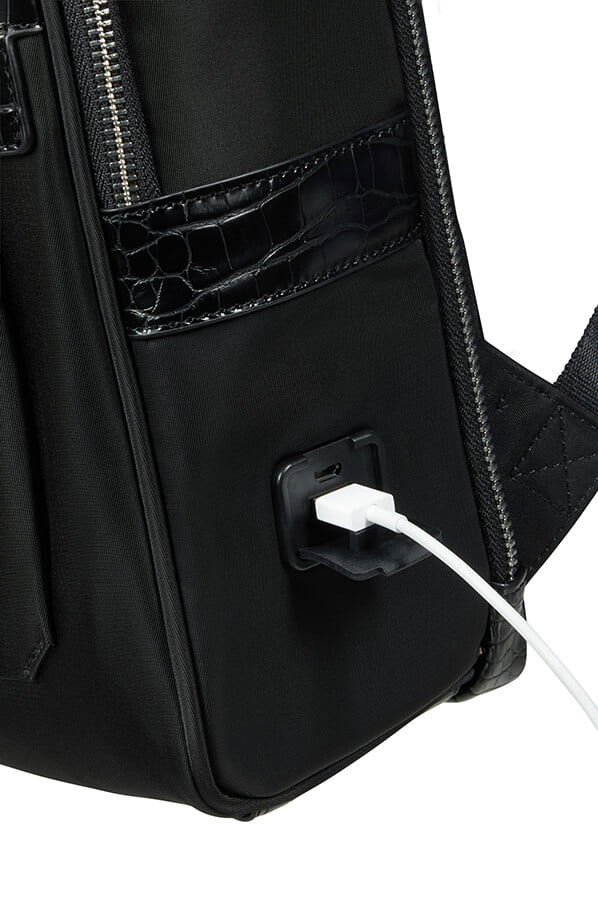 Женский рюкзак для ноутбука Samsonite KA8*104 Croco Zalia 2.0 Laptop Backpack 14.1″ USB KA8-39104 39 Black/Croco Print - фото №11