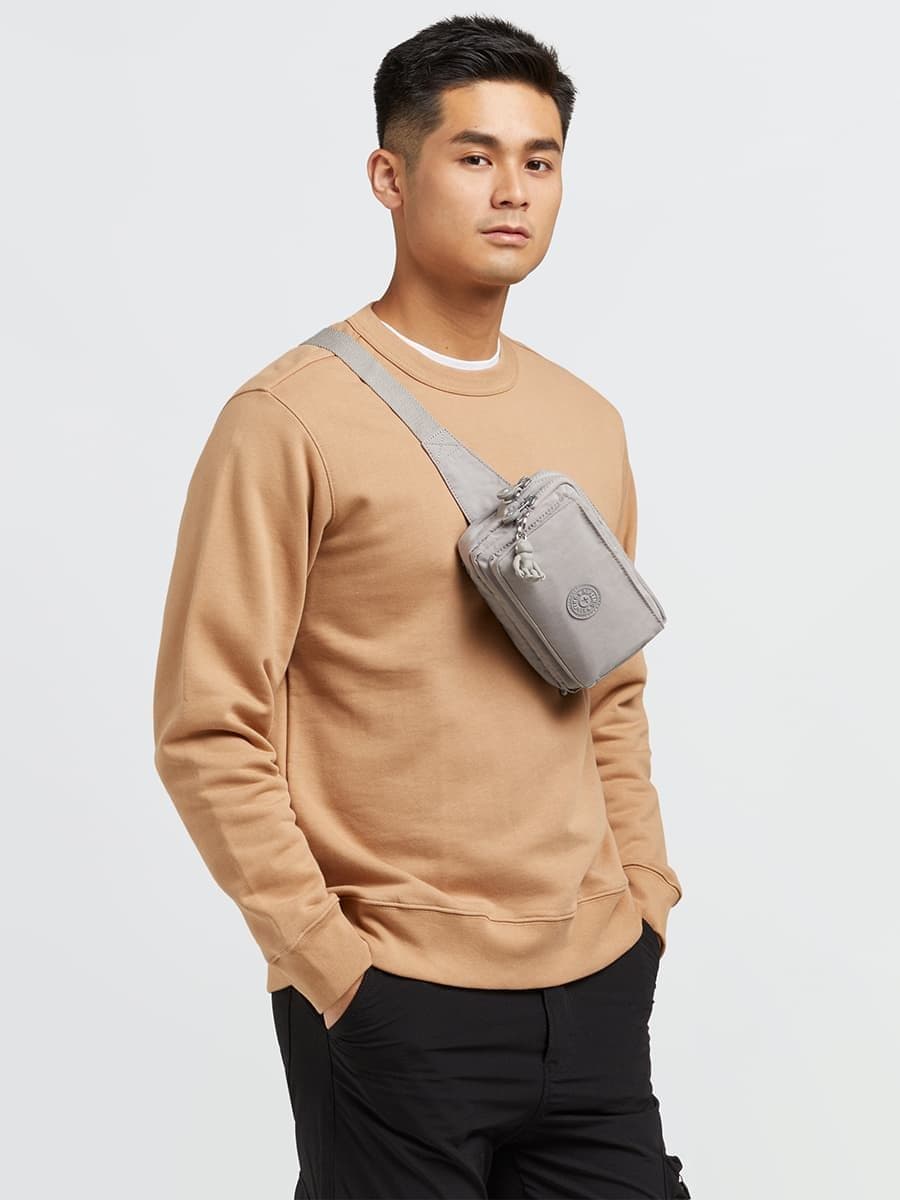 Сумка на пояс Kipling KI441547O Abanu Multi Mini 2-in-1 Crossbody and Bum Bag Grey Beige Peppery
