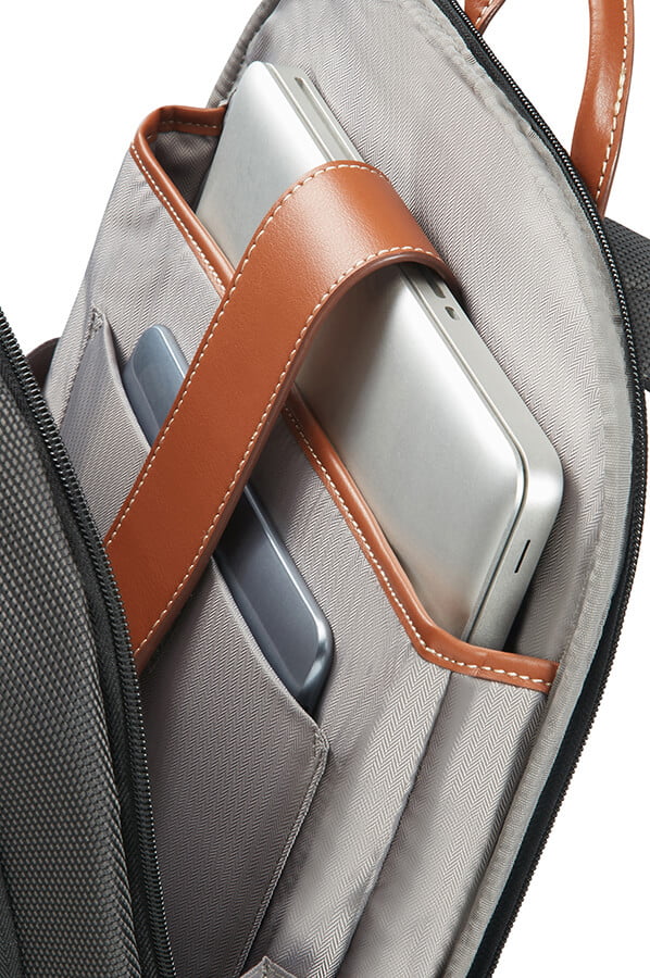 Рюкзак для ноутбука Samsonite Fairbrook Laptop Backpack 15,6″ 54N-29004 29 Black/Cognac - фото №4