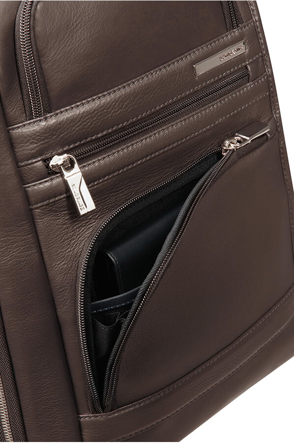 Кожаный рюкзак для ноутбука Samsonite CG2*003 Sunstone Laptop Backpack 14.1″ CG2-03003 03 Brown - фото №3