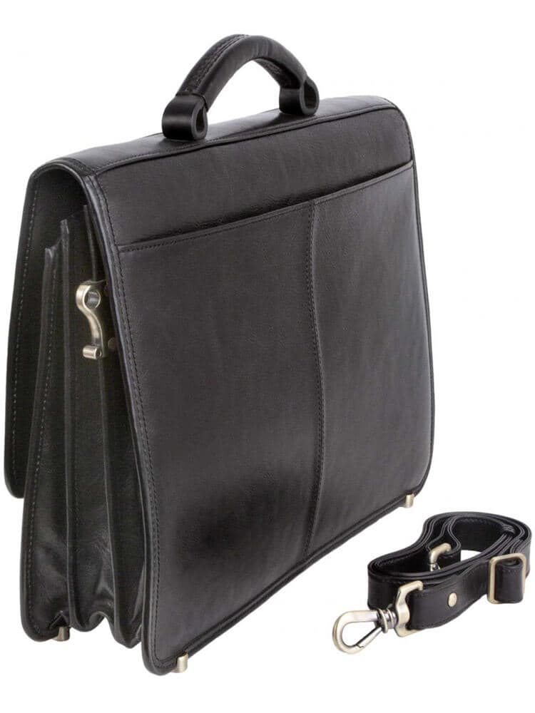 Мужской кожаный портфель Wanlima 490-0037 с плечевым ремнем