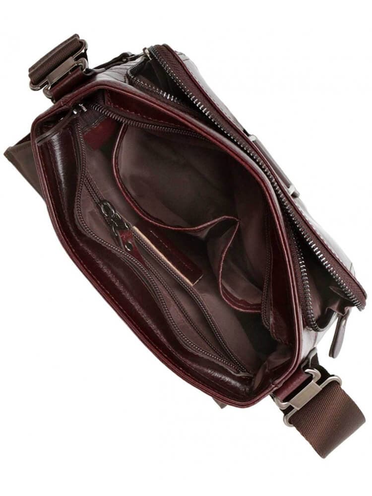 Мужская кожаная сумка-планшет Diamond 7842-4JF с плечевым ремнем 7842-4JF Brown Коричневый - фото №2