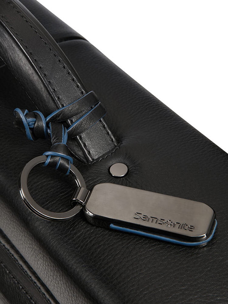 Кожаный портфель для ноутбука Samsonite 17N*001 Sygnum Briefcase 2 Gussets 15.6″ 17N-09001 09 Black - фото №3