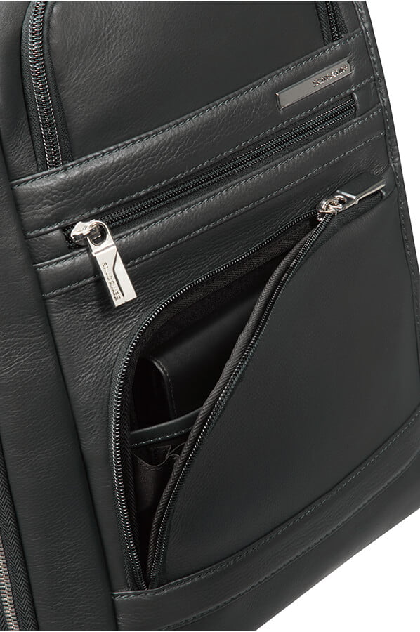 Кожаный рюкзак для ноутбука Samsonite CG2*003 Sunstone Laptop Backpack 14.1″ CG2-09003 09 Black - фото №3