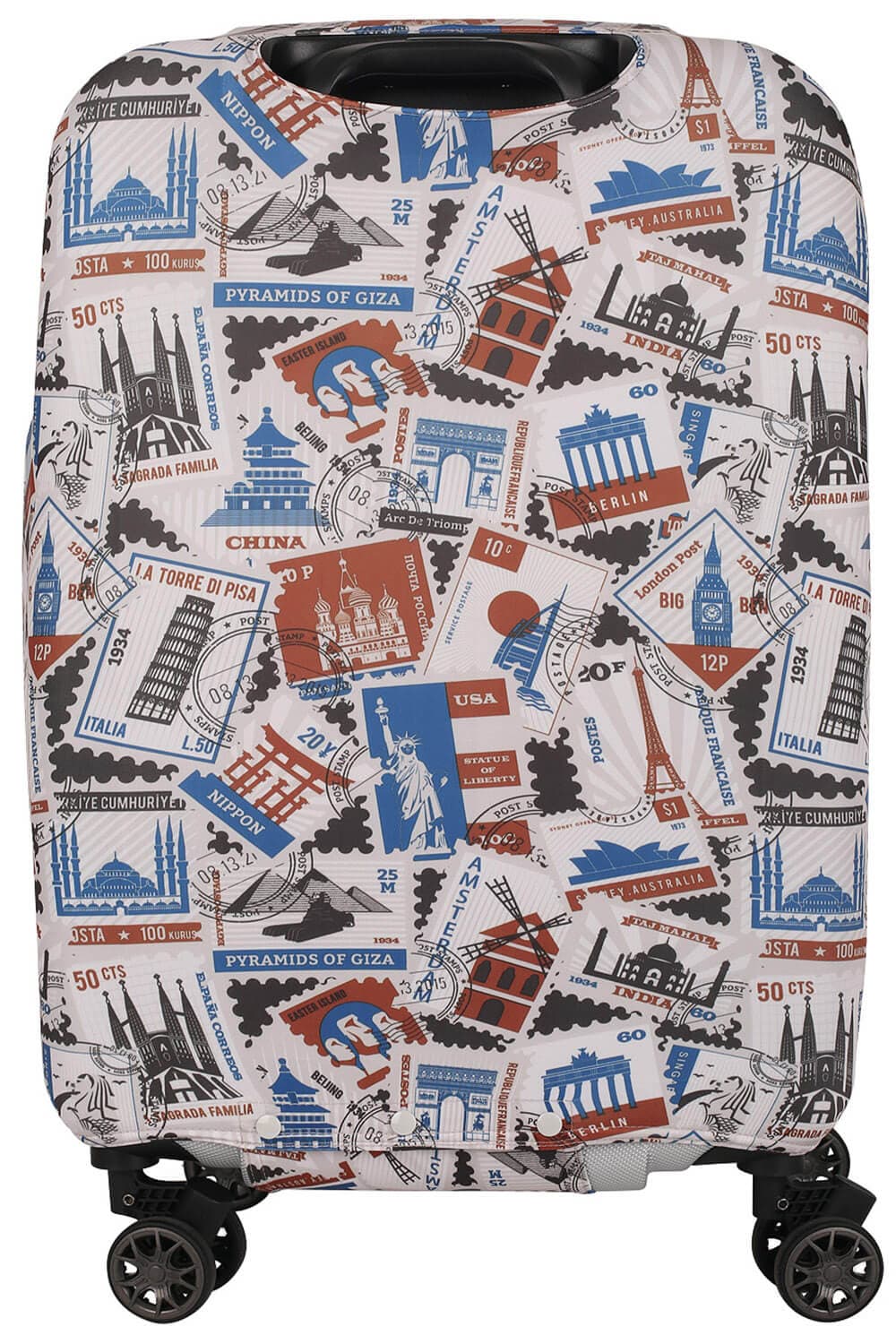 Чехол на средний чемодан Eberhart EBH713-M Paper Stamps Suitcase Cover M