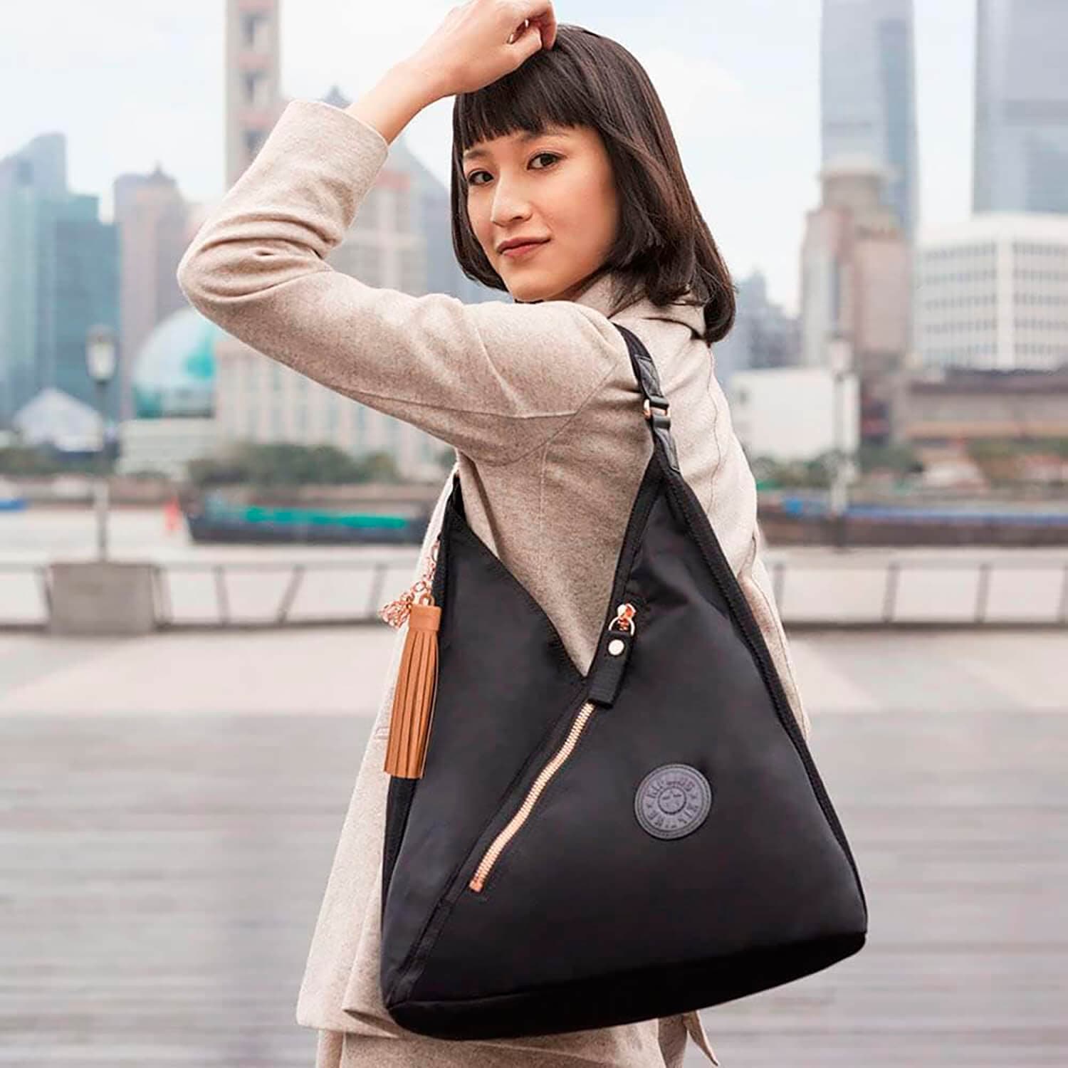 Женская сумка Kipling KI488153H Olina Shoulder Bag 15″ Rose Black 