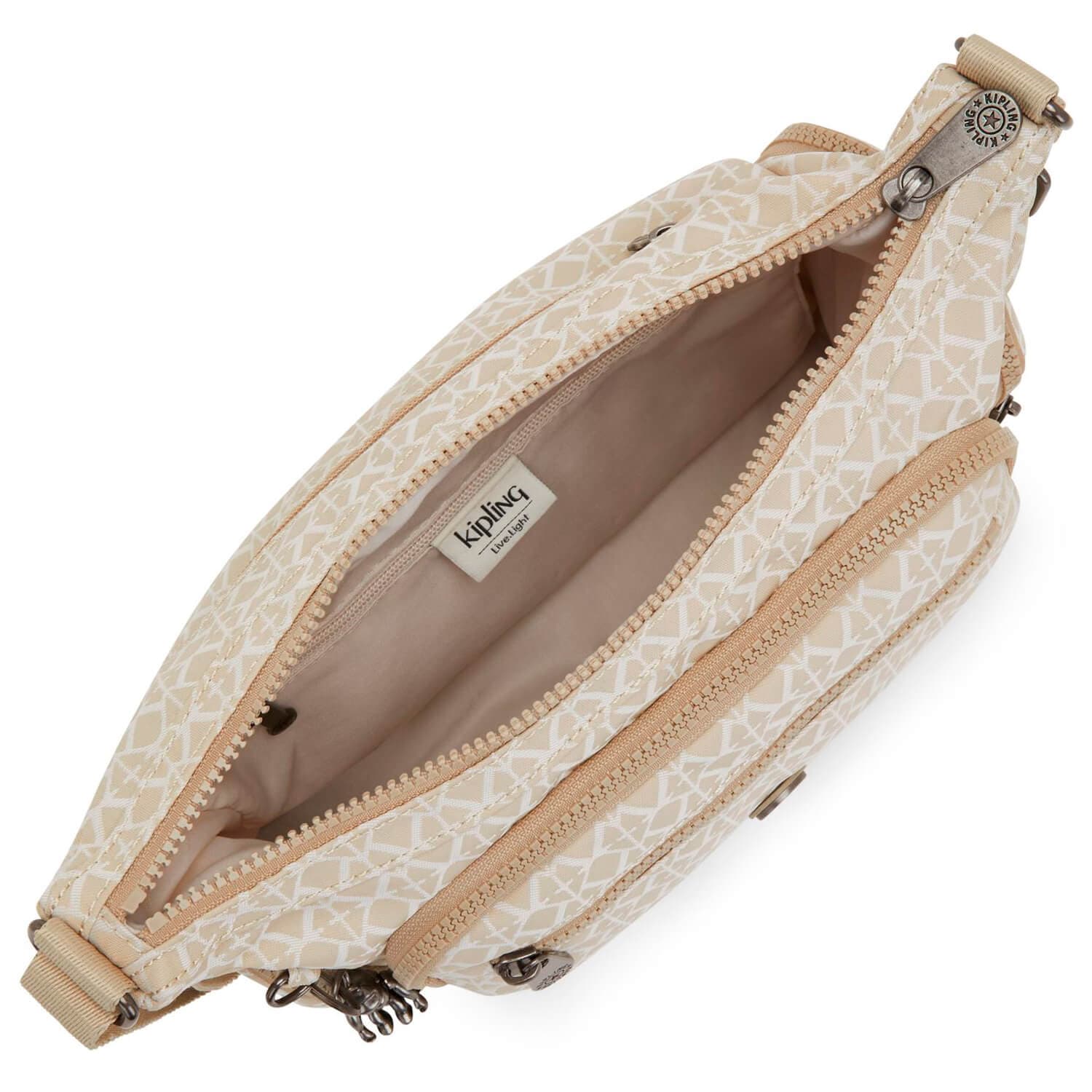 Женская сумка через плечо Kipling KI2536R63 Gabbie S Crossbody Bag Signature Beige