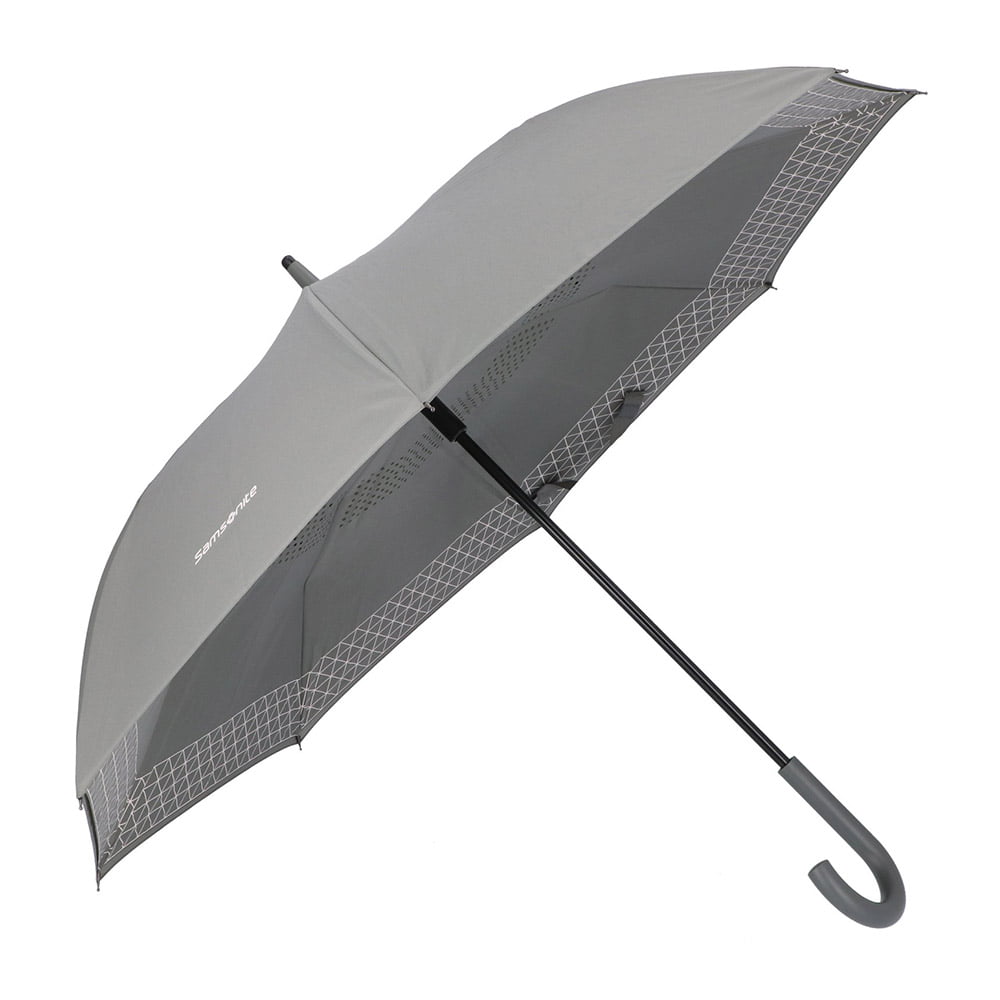 Зонт-трость Samsonite CJ7*002 Up Way Stick Man Auto Open Umbrella CJ7-12002 12 Asphalt Grey/Yellow - фото №1