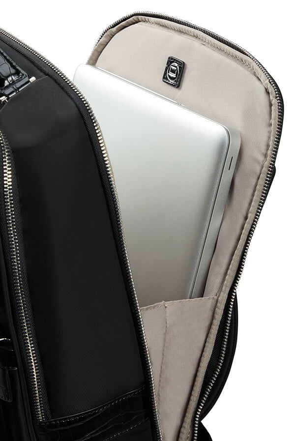 Женский рюкзак для ноутбука Samsonite KA8*104 Croco Zalia 2.0 Laptop Backpack 14.1″ USB KA8-39104 39 Black/Croco Print - фото №4