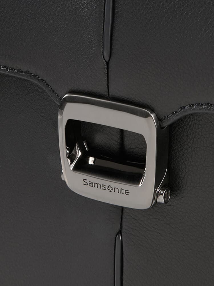 Кожаный портфель для ноутбука Samsonite 17N*001 Sygnum Briefcase 2 Gussets 15.6″ 17N-09001 09 Black - фото №6