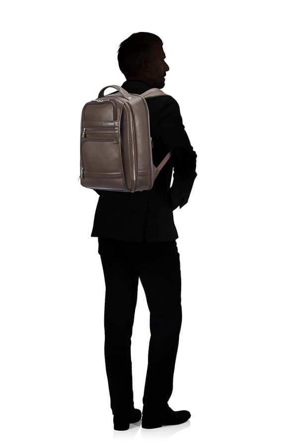 Кожаный рюкзак для ноутбука Samsonite CG2*003 Sunstone Laptop Backpack 14.1″ CG2-03003 03 Brown - фото №4