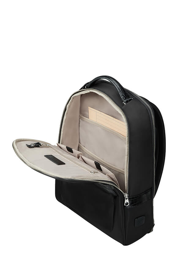 Женский рюкзак для ноутбука Samsonite KA8*104 Croco Zalia 2.0 Laptop Backpack 14.1″ USB KA8-39104 39 Black/Croco Print - фото №2