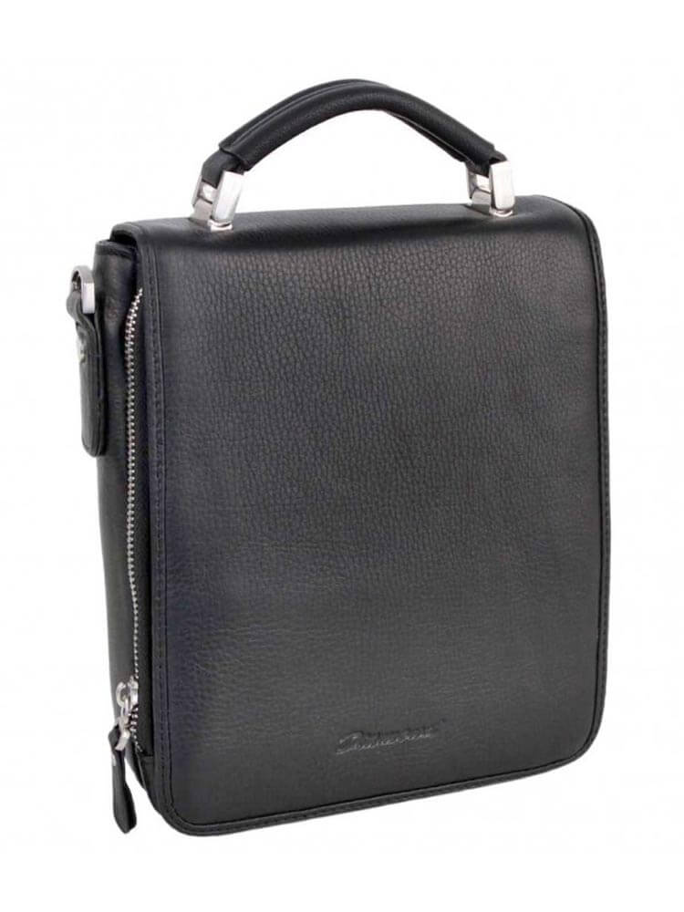 Мужская сумка-планшет (вертикальная) Diamond 1021-3 из натуральной кожи 1021-3 Черная Чёрный - фото №1