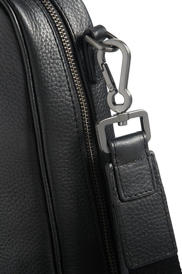 Кожаная сумка для ноутбука Samsonite 72D*002 Equinox Briefcase 14,1″ 72D-09002 09 Black - фото №5