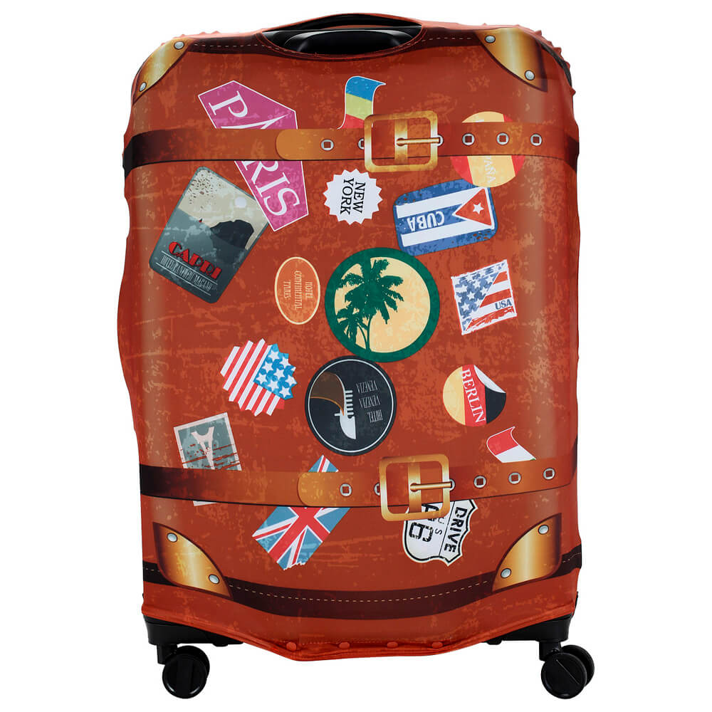 Чехол на большой чемодан Eberhart EBH554-L Retro Case Stickers Suitcase Cover L/XL