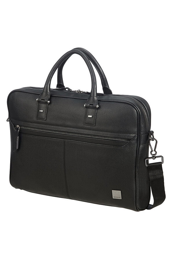 Кожаная сумка для ноутбука Samsonite CN5*002 Senzil Briefcase 15.6″ CN5-09002 09 Black - фото №1