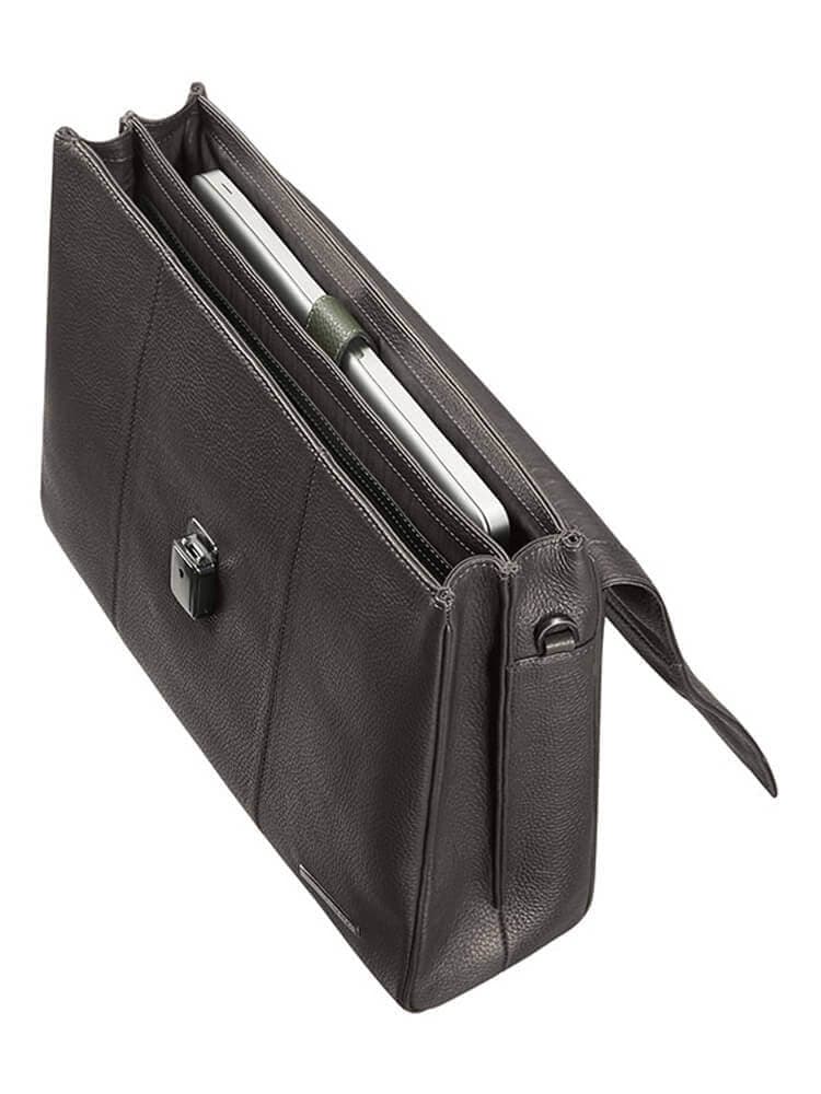 Кожаный портфель для ноутбука Samsonite 72D*004 Equinox Briefcase 15.6″ 72D-07004 07 Dark Brown - фото №2