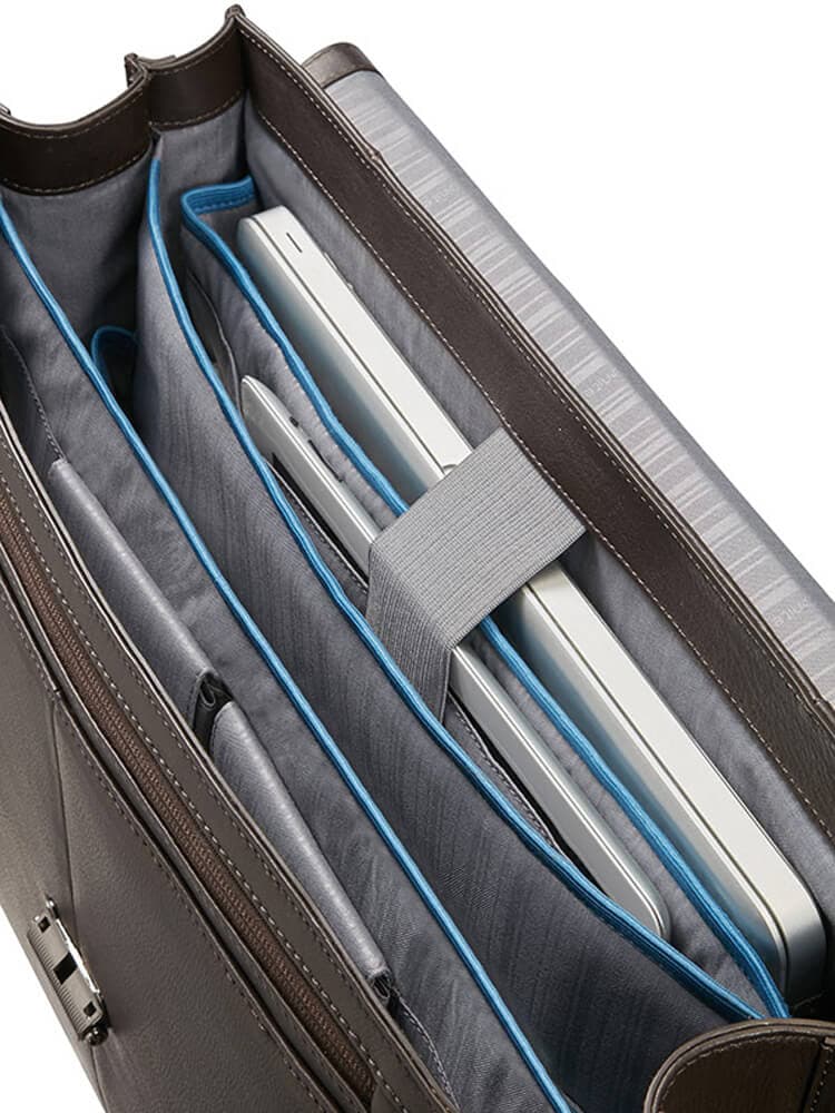 Кожаный портфель для ноутбука Samsonite 17N*001 Sygnum Briefcase 2 Gussets 15.6″