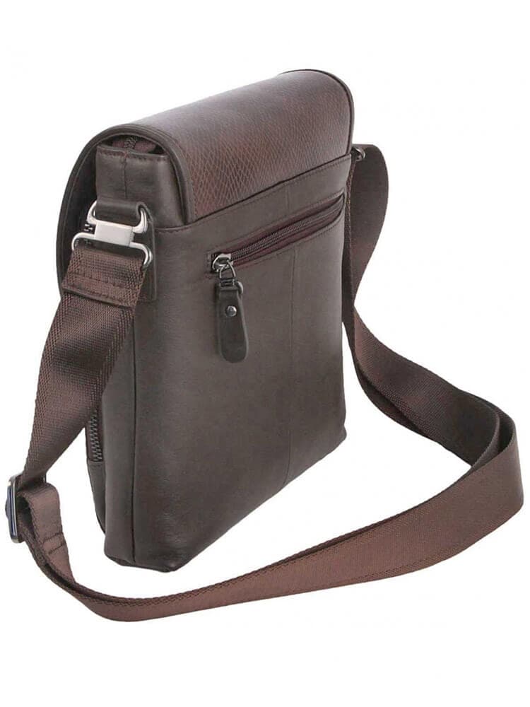 Мужская кожаная сумка-планшет Diamond 7842-4JF с плечевым ремнем 7842-4JF Brown Коричневый - фото №3