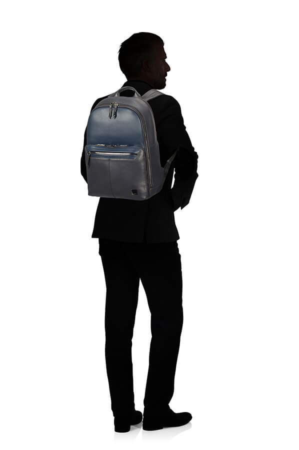 Кожаный рюкзак для ноутбука Samsonite CN5*003 Senzil Laptop Backpack 15.6″ CN5-01003 01 Blue - фото №4