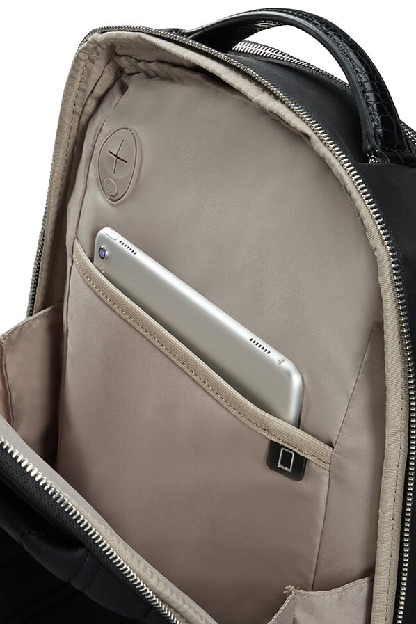 Женский рюкзак для ноутбука Samsonite KA8*104 Croco Zalia 2.0 Laptop Backpack 14.1″ USB KA8-39104 39 Black/Croco Print - фото №3