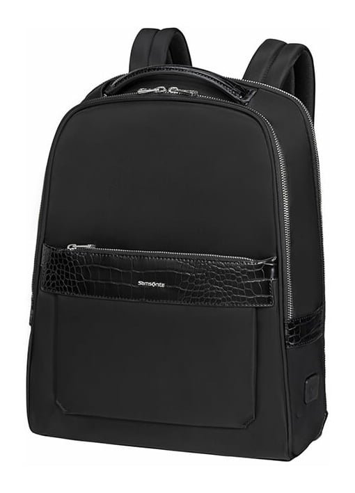 Женский рюкзак для ноутбука Samsonite KA8*104 Croco Zalia 2.0 Laptop Backpack 14.1″ USB KA8-39104 39 Black/Croco Print - фото №1