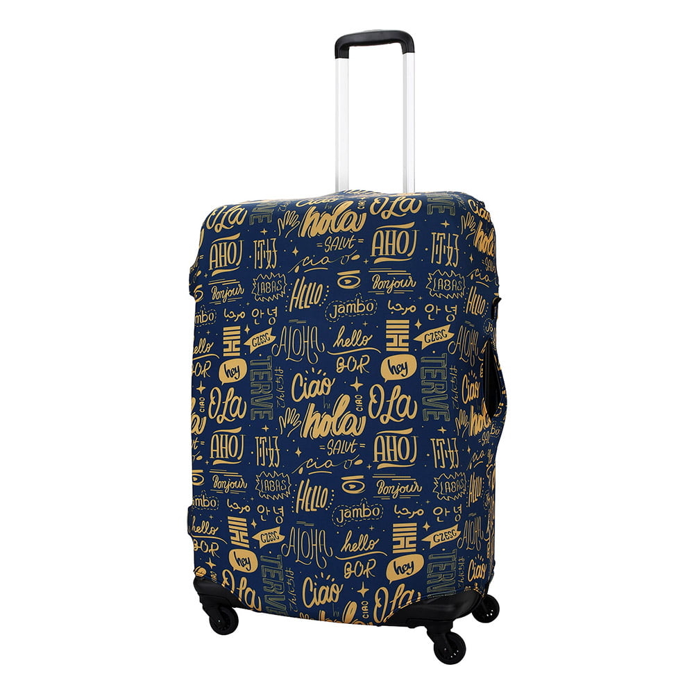 Чехол на средний чемодан Eberhart EBH680-M Blue Orange Hello Suitcase Cover M