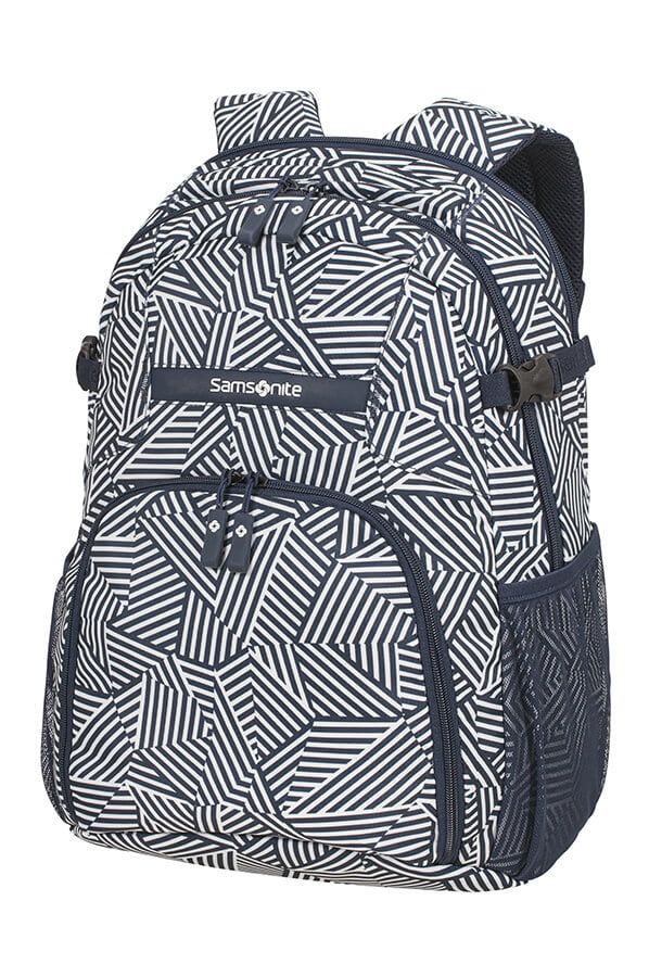 Рюкзак для ноутбука Samsonite 10N*002 Rewind Laptop Backpack M 15.6″ 10N-41002 41 Navy Blue Stripes - фото №1