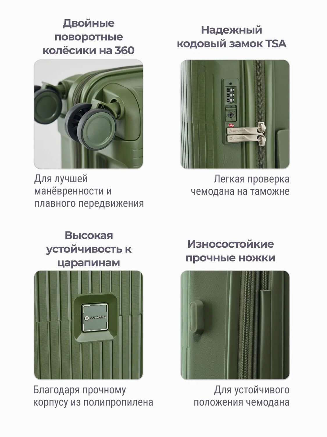 Чемодан на колесах Conwood CD-PPT036-TS Synth Spinner S 55 см