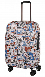 Чехол на средний чемодан Eberhart EBH713-M Paper Stamps Suitcase Cover M