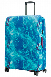 Чехол на большой чемодан Eberhart EBH687-L Turquoise Marble Suitcase Cover L/XL