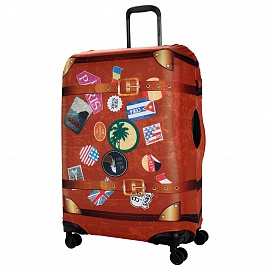 Чехол на большой чемодан Eberhart EBH554-L Retro Case Stickers Suitcase Cover L