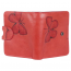 Женский маленький кошелек Wanlima с бабочками 0940096 из натуральной кожи с рамочным замком 0940096 Красный - фото №4