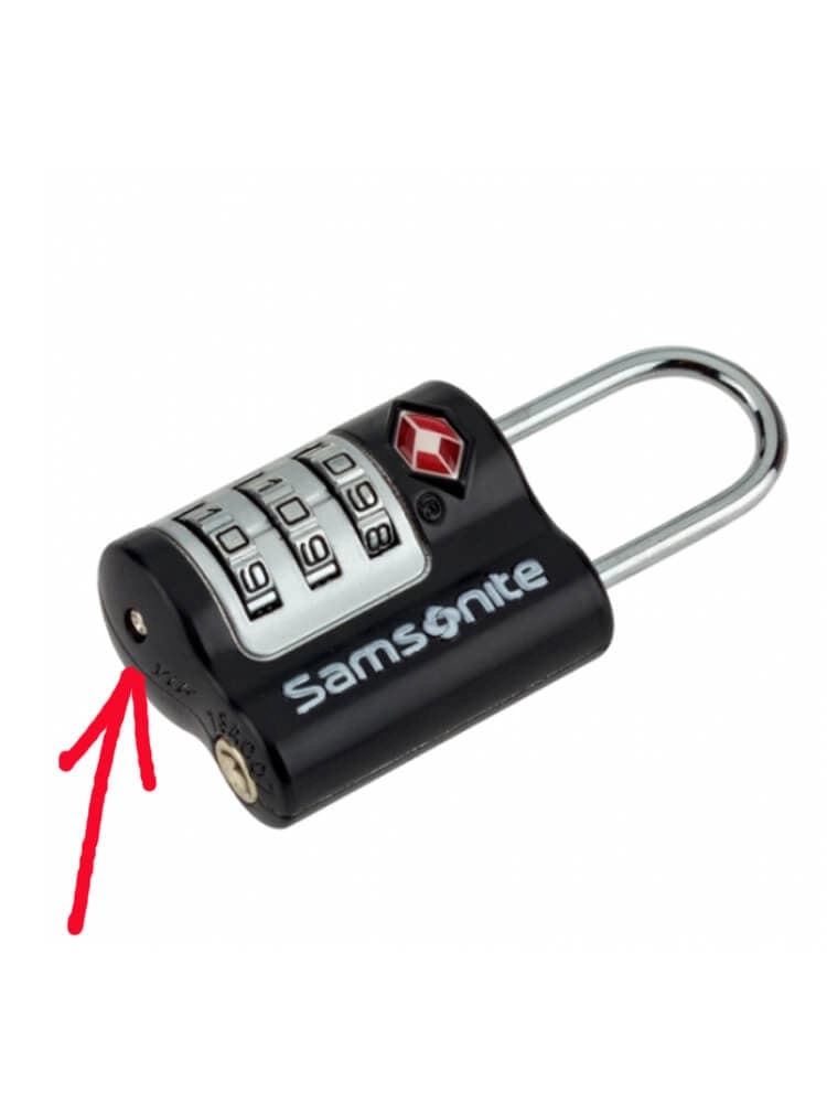 Сброс кода у замков Samsonite u23*104