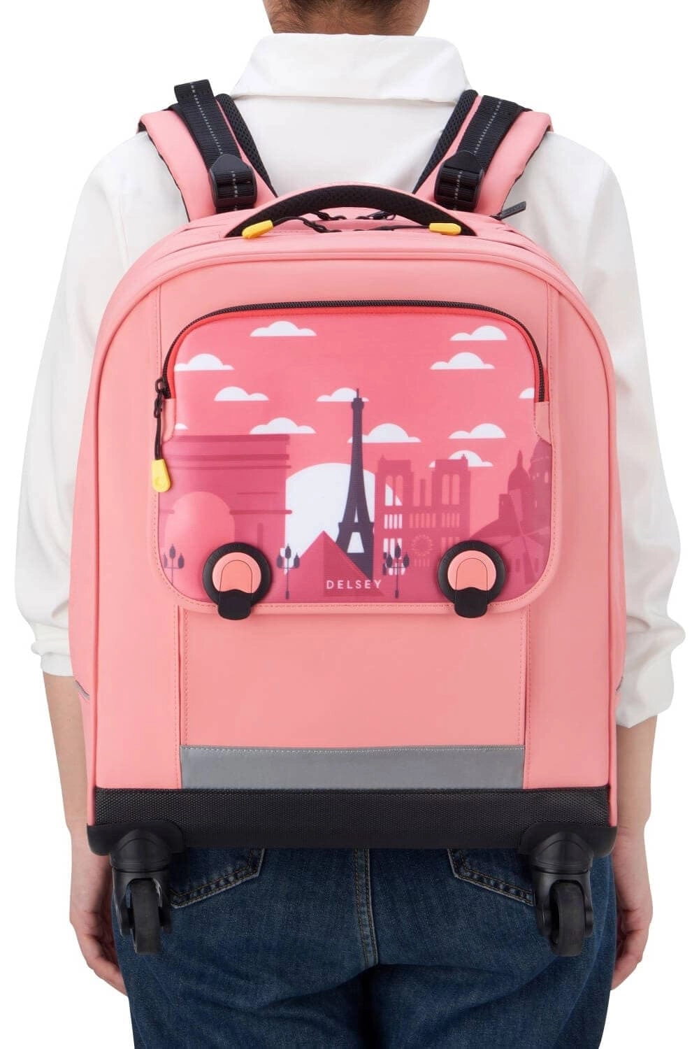 Школьный рюкзак на колесах для девочек Delsey Academie 003389453 4 Wheel Vertical Backpack 15.6″