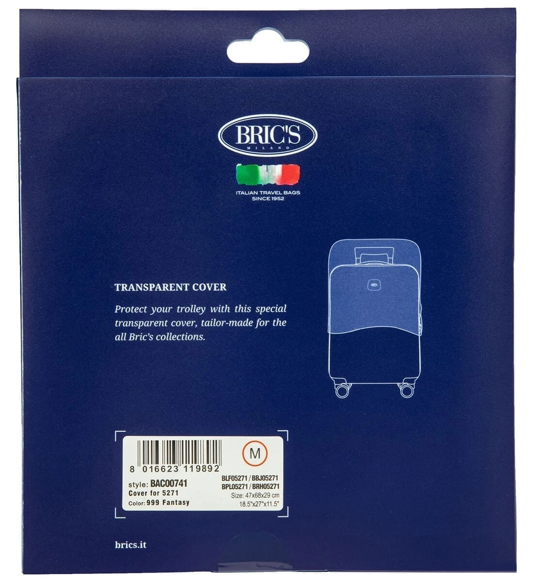 Чехол на средний чемодан 27″ Bric's BAC00741 Accessories Cover Trasparente M