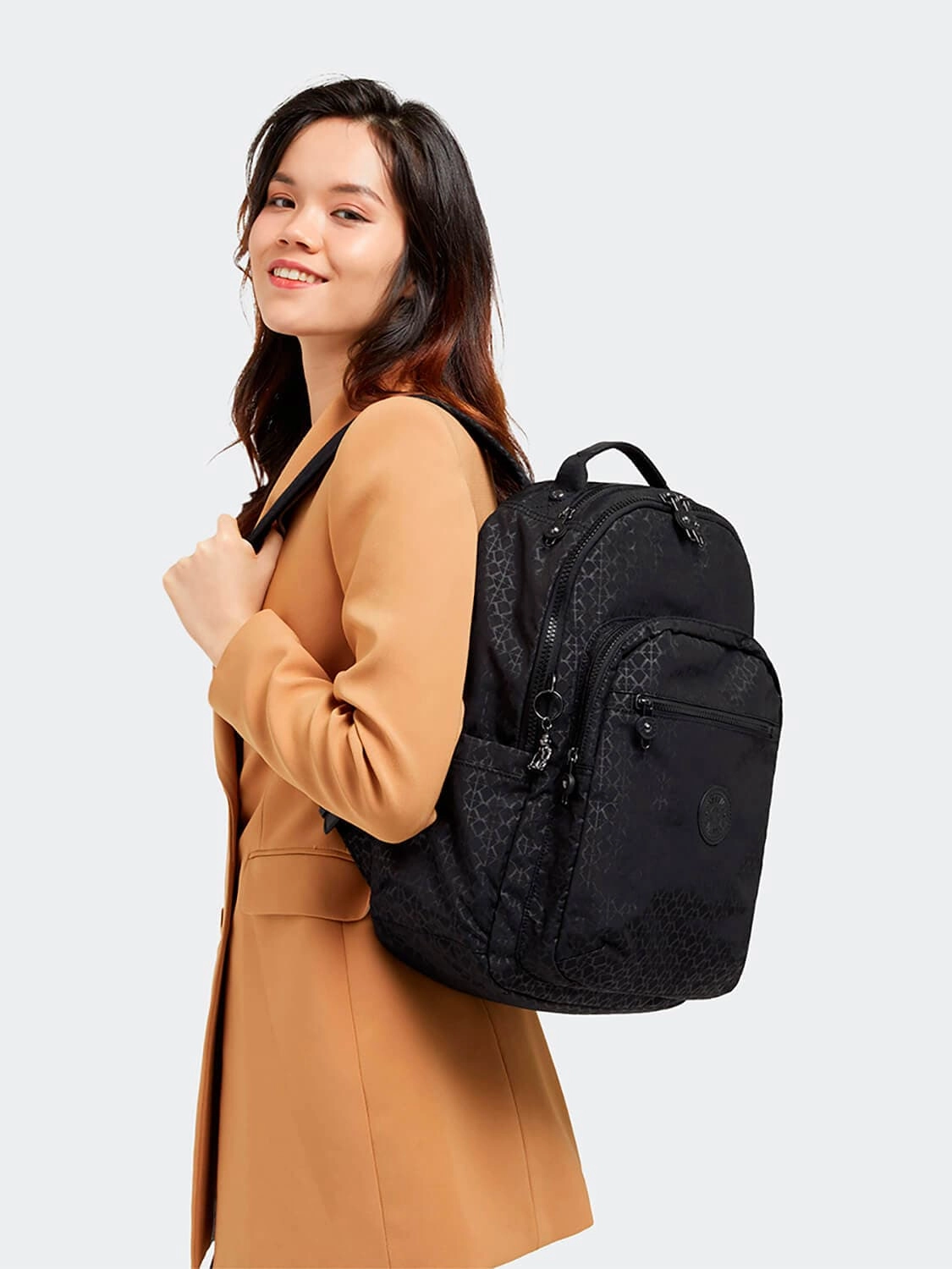 Женский рюкзак для ноутбука Kipling KI4034K59 Seoul Large Backpack 15″ Signature Emb